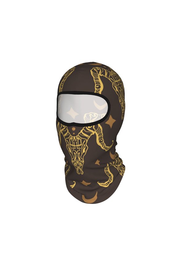 Boho Animal Goat Skull Unisex Balaclava Ski Mask Full Face Cover for Cold Weather & UV Protection, Breathable Cooling Helmet Liner