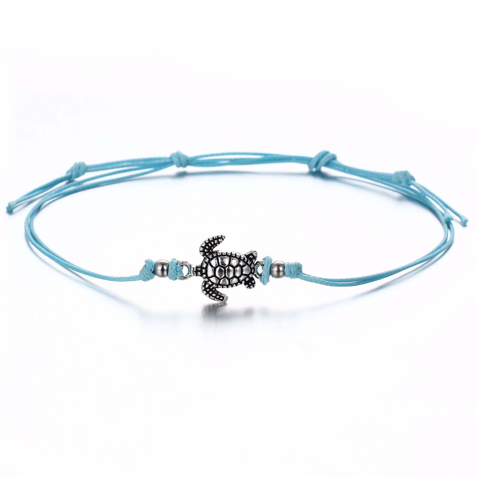 Blue Anklet String Boho Anklets Bracelets Blue Turtle Anklet String Bracelet Summer Beach ...