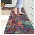 thumbnail image 1 of Boho Anti Fatigue Kitchen Mat Set of 2, Paisley Floral Kitchen Rugs and Mats PVC Rubber Waterproof Non Skid Cushioned Comfort Standing Mats Memory Foam Mat for Kitchen, Office, Laundry, 1 of 6