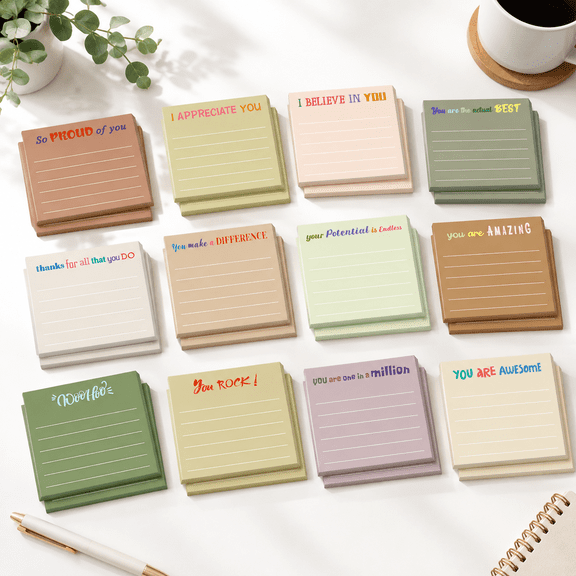 Boho Appreciation 24 Count Self-Adhesive Inspirational Sticky Notes