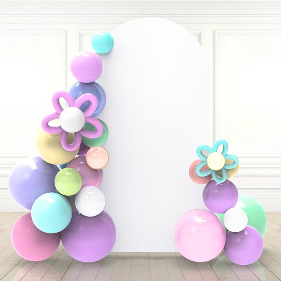 Boho Arch Backdrop Cover 7.2FT 6.6FT 6FT Stretchy Wedding Arch Covers Set of 3 Spandex Fitted Nude Champagne Cream Fabric Backdrop Cover for Party Baby Shower Birthday Decoration