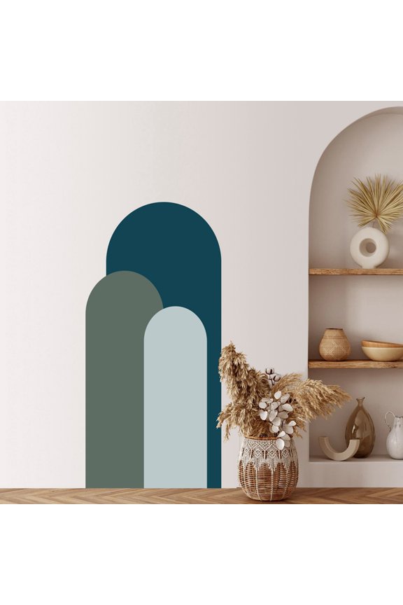 Boho Arch Wall Decal Decor, Modern Simple Style Arch Wall Sticker for Living Room Bedroom, Removable Peel and Stick Large Boho Wallpaper Wall Art Hotel Corridor Decoration