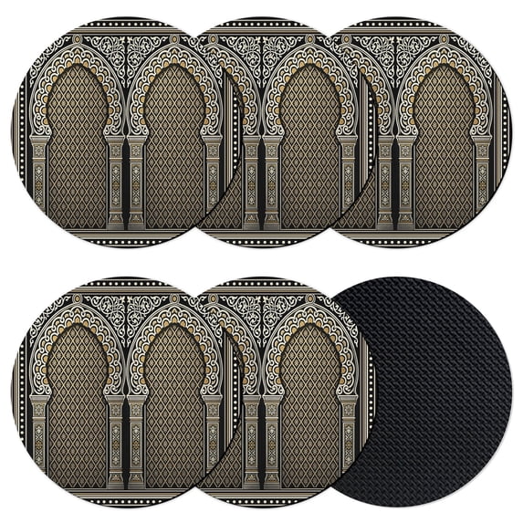 Boho Archway Coasters Set of 6, Absorbent Coasters for Drinks, Vintage ...