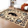 thumbnail image 1 of Boho Area Rug 4'x6' Bohemian Geometric Pattern Black Bears Footprints Washable Area Rugs Non Shedding Floor Carpet Rubber Backing Non-Slip Indoor Mats for Living Room Bedroom Kitchen, 1 of 8