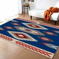 thumbnail image 1 of Boho Area Rug 4'x6' Southwestern Native Geometric Boho Blue and Red Washable Area Rugs Non Shedding Floor Carpet Rubber Backing Non-Slip Indoor Mats for Living Room Bedroom Kitchen, 1 of 8