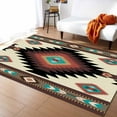 thumbnail image 1 of Boho Area Rug 5'x8', Southwestern Native Geometric Boho Brown Washable Area Rugs Non Shedding Floor Carpet Rubber Backing Non-Slip Indoor Mats for Living Room Bedroom Kitchen, 1 of 8