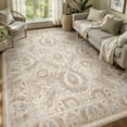 thumbnail image 1 of NewBuros Area Rugs 6'x9' Washable Non-Slip Boho Rugs, Soft Stain Resistant Low Pile Print Indoor Carpet for Living Room Bedroom Dining Room, Khaki, 1 of 9