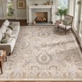 thumbnail image 1 of NewBuros Area Rugs 9'x12' Washable Non-Slip Boho Rugs, Soft Stain Resistant Low Pile Print Indoor Carpet for Living Room Bedroom Dining Room, Khaki, 1 of 9
