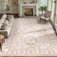 thumbnail image 1 of NewBuros Area Rugs 9'x12' Washable Non-Slip Boho Rugs, Soft Stain Resistant Low Pile Print Indoor Carpet for Living Room Bedroom Dining Room, Pink, 1 of 9