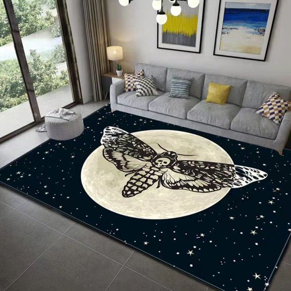 Boho Area Rug Machine Washable, Non Slip Area Rugs for Entryway Bedroom Bedside Kitchen Hallway Living Room Laundry Room Indoor Mat Soft Low-Butterfly Prince