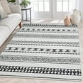 thumbnail image 1 of Boho Area Rugs 3' x 5', Washable Rug Ultra-Soft Anti-Slip Floor Cover Low Pile Farmhouse Carpet Non-Shedding Foldable Geometric Rug for for Living Room Bedroom, Black/White, 1 of 8