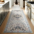 thumbnail image 1 of Boho Area Rugs, Ultra-Thin Vintage Rugs, Large Area Rug, Rugs for Living Room, Room Decor, Home Decor, Kitchen, Non-Slip Rugs, Moroccan Carpet Decoration, 2 x 6 ft, Blue, 1 Pack, 1 of 7