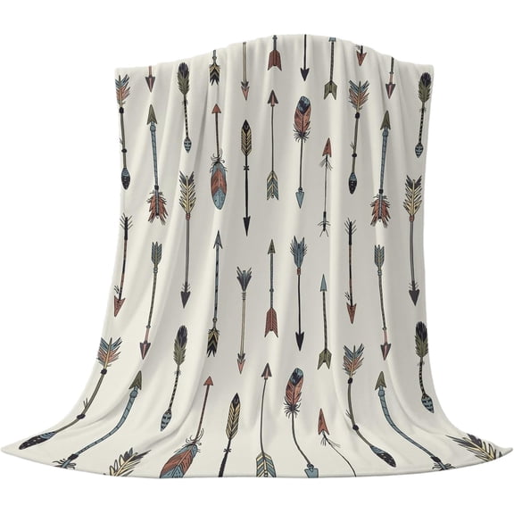 Boho Arrow Pattern Throw Blanket for Bed Couch and Sofa