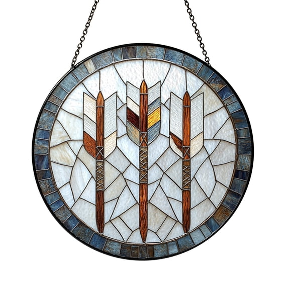 Boho Arrows Stained Glass Style Suncatcher Window Decor Gift for ...