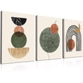 thumbnail image 1 of Boho Art Wall Decor Framed Canvas Print 12"x16" Minimalist Wall Decor Mid Century Modern Decor Black Beige Geometric Abstract Modern Neutral Set of 3 Boho Wall Decor for Bedroom Bathroom, 1 of 6