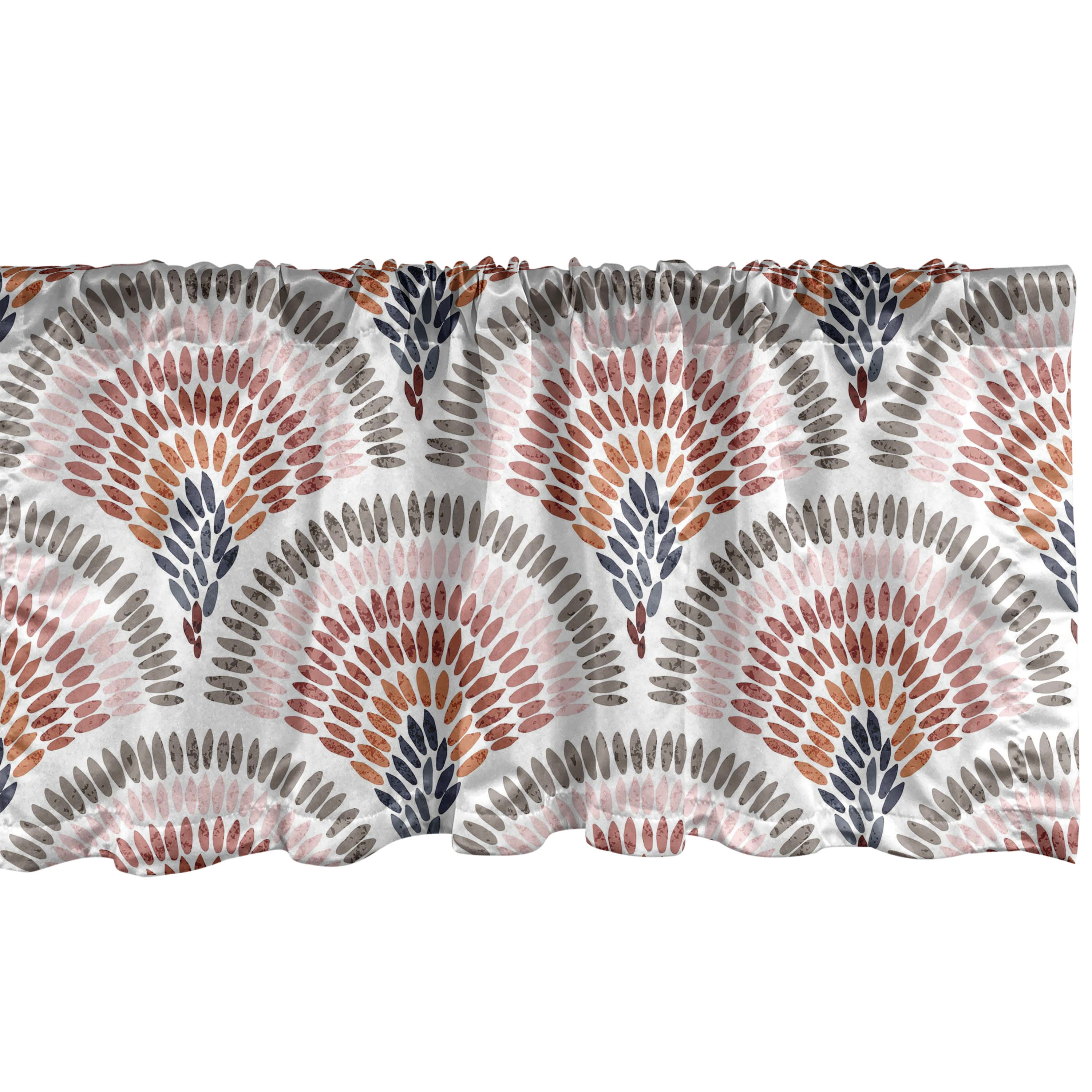 Rust Valance Boho Art Window Valance, Minimali Style Blossom Like Scales Mosaic look ...