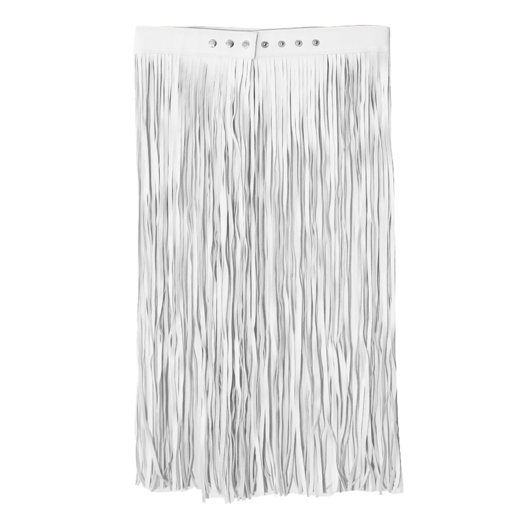 Boho Artifical Leather Long Wrap Waist Fringe Tassel Skirt Belt Bikini