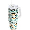 thumbnail image 1 of Boho Aztec 30 oz Tumbler with Handle, Stainless Steel Vacuum Insulated Sports Water Bottle, Leak-proof Travel Coffee Mug Cup with Lid and Straw for Water, Iced Tea or Coffee, 1 of 6