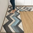 thumbnail image 1 of Boho Aztec Anti-Fatigue Kitchen Rug Set of 2 Blue Geometric Farmhouse Vintage Cushioned Kitchen Floor Standing Mat Waterproof Non-Slip Kitchen Mat and Rugs PVC Ergonomic Comfort Foam Rug, 1 of 6