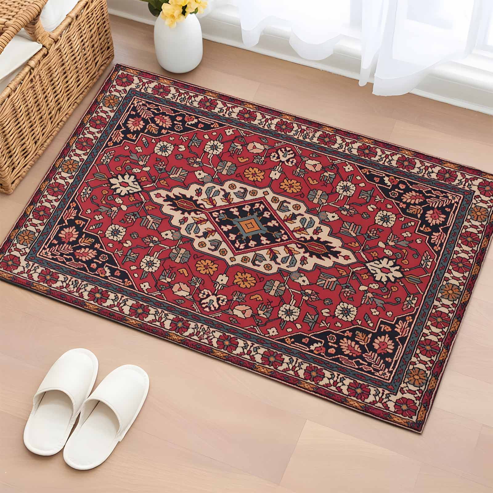 Boho Aztec Bathroom Rug Washable 2x3 Entryway Rug Non Slip Country ...