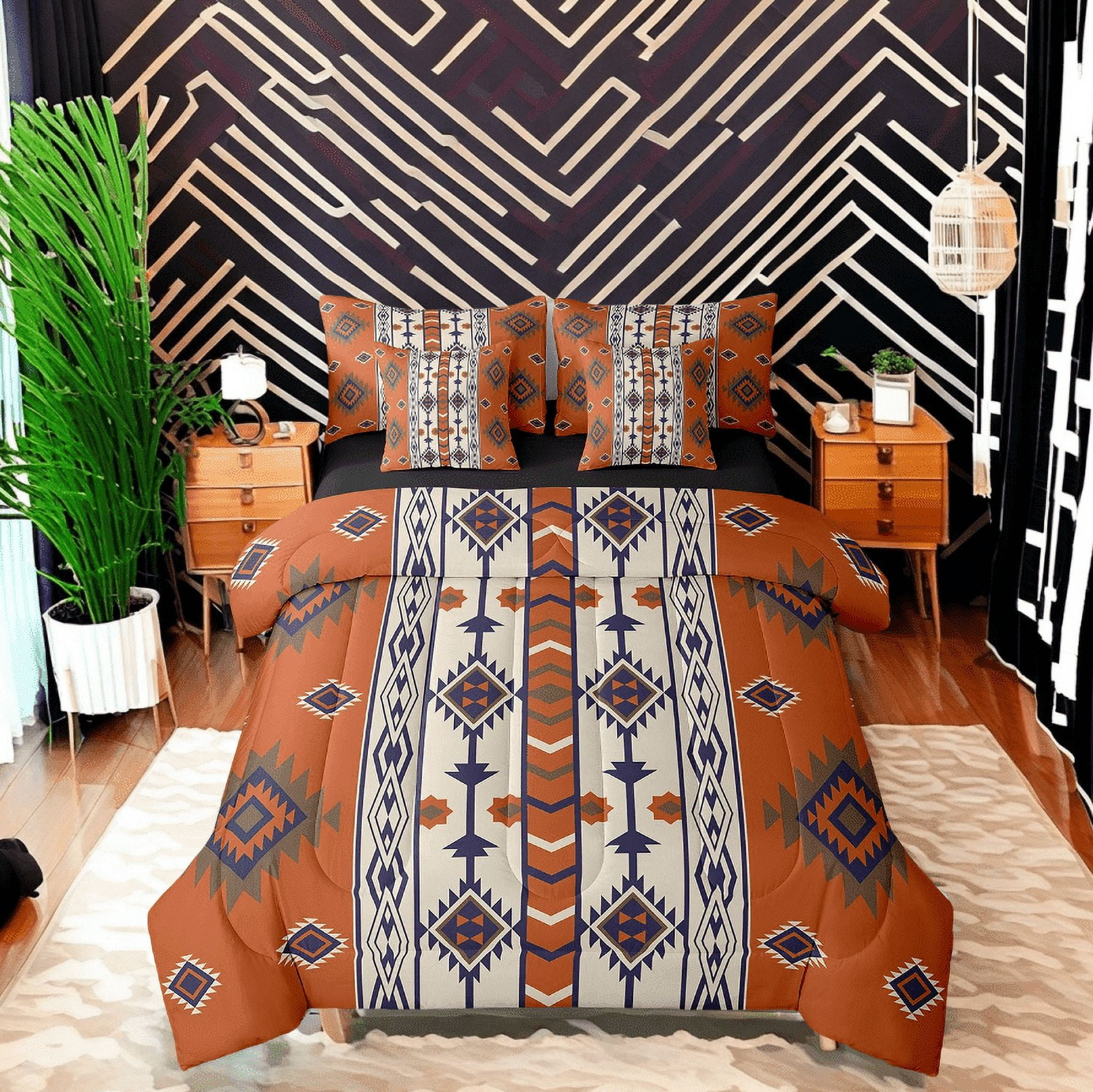 Boho Aztec Bed In A Bag 7 Piece Western Bohemian King Comforter Set ...