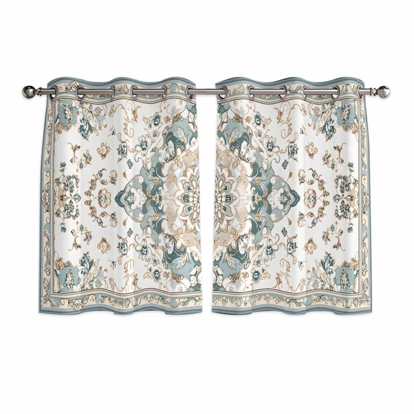 Boho Aztec Kitchen Curtains Short 54 Inch Length, Tribal Southwest ...