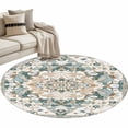 thumbnail image 1 of Boho Aztec Large Area Rugs for Bedroom Living Room, Soft Non Slip Carpet Bedside Rug, Tribal Southwest Ethnic Abstract Pattern Round Floor Cover Kitchen Accent Rug 4' for Dining Room/Office, 1 of 9