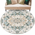 thumbnail image 1 of Boho Aztec Large Area Rugs for Bedroom Living Room, Soft Non Slip Carpet Bedside Rug, Tribal Southwest Ethnic Abstract Pattern Round Floor Cover Kitchen Accent Rug 7' for Dining Room/Office, 1 of 9