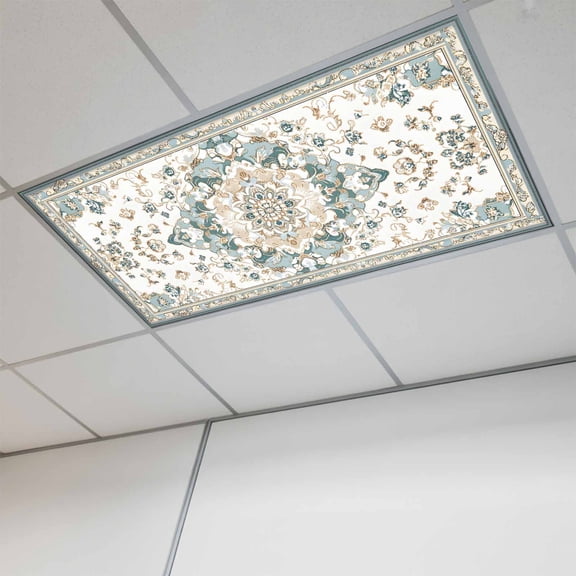 Boho Aztec Magnetic Fluorescent Light Covers for Ceiling Lights 2x4Ft, Tribal Southwest Ethnic Abstract Pattern Office Classroom Kitchen Drop Ceiling Light Covers Lighting Filters Shade Panel 1 Pack