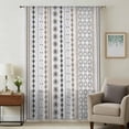 Boho Aztec Sheer Curtains 84 Inches Long for Living Room, Ethnic Brown ...