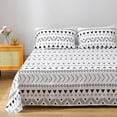 thumbnail image 1 of Boho Aztec Sheet Set Twin Size,Bohemian Geometric Stripe Bedding Sets for Kids Teens Adults, Simple Bed Sheet Set Soft Microfiber Sheet Set 3 Piece for Bedroom White, 1 of 8