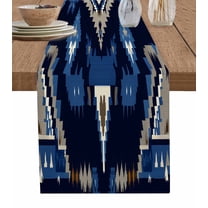 Boho Aztec Table Runner-Cotton Linen- 108 Inch Holiday Dresser Scarves, Southwest Geometric Antique Tribal Ethnic Tablerunner for Kitchen Coffee/Dining Bedroom Living Room Dinner Scarf Décor 13x108