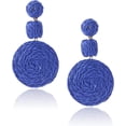 thumbnail image 1 of Boho Ball Earrings for Women, Statement Raffia Round Drop Earrings - Summer Beach Vacation Jewelry, 1 of 8