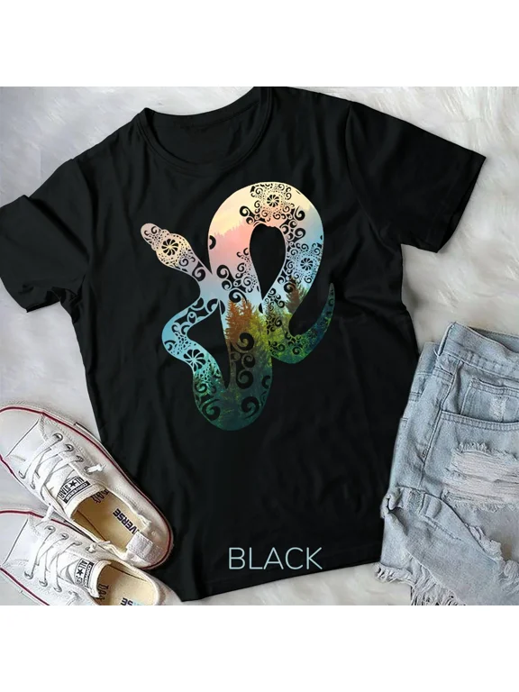 Boho Ball Python Forest in The Morning Unisex T-shirt