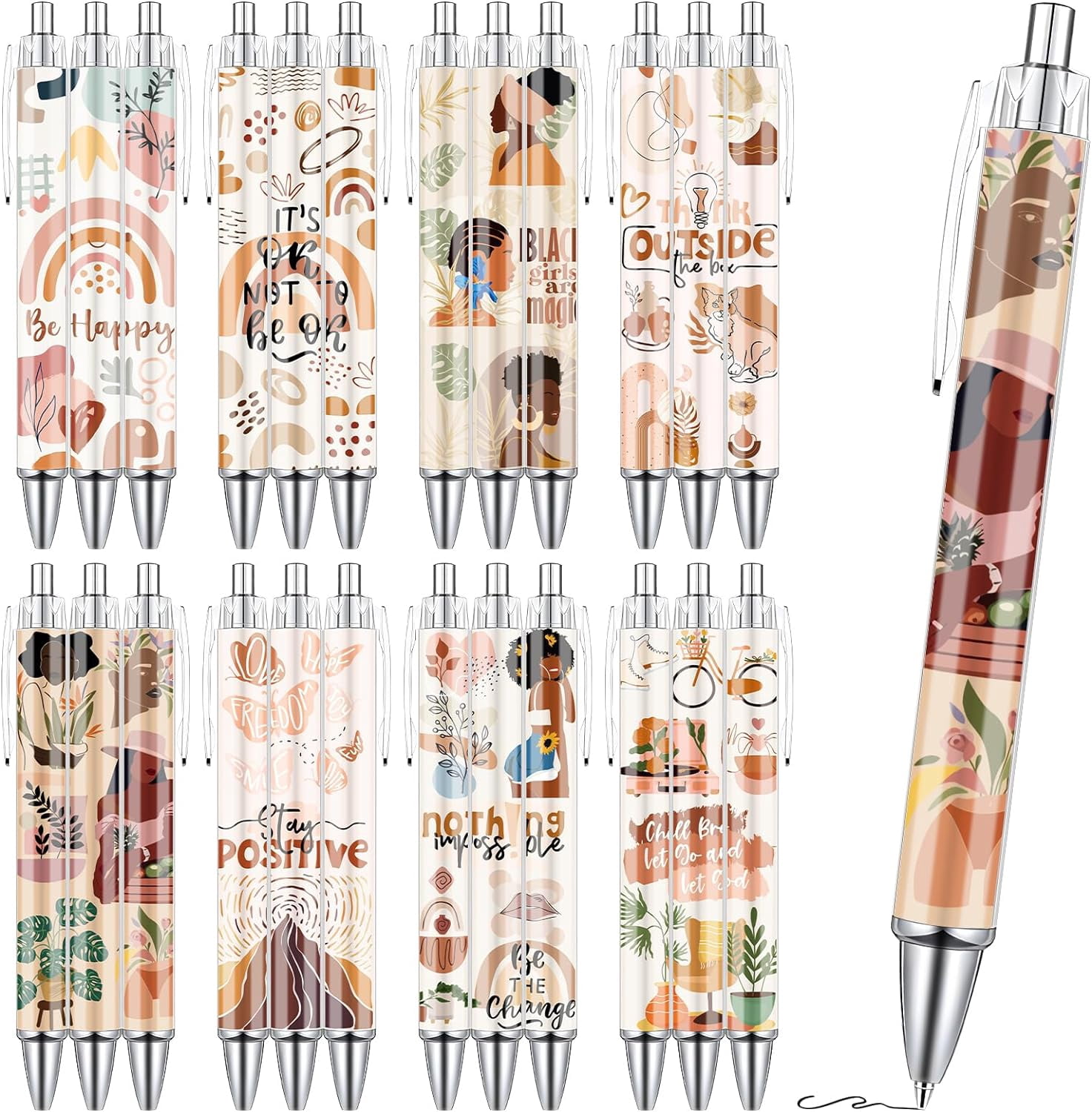 24 Set Back To School Gift Kits – Rainbow Pens, Inspirational Keychains & Cards, For Students & Teachers