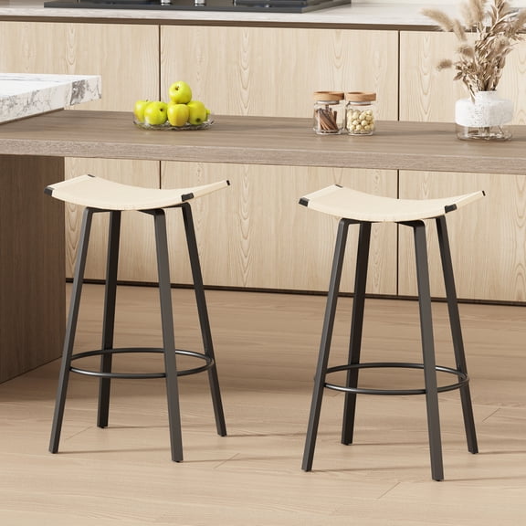 Boho Bar Stools for Different Occasions | Straightforward Use in Office and Restaurant | Handwoven PVC and Rust-Resistant Frame | Quick Setup