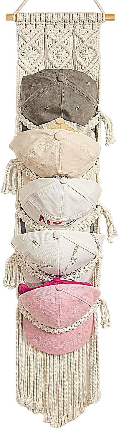 Boho Baseball Cap Hanger-1 Pack-Macrame Hat Organizer for Ball Caps ...