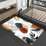 Boho Bath Mats Rugs For Bathroom, Modern Abstract Mid Century Flannel Bathroom Floor Mat Bath Shower Rug Non Slip, Contemporary Art Terracotta Print Doormat Mat Bathroom Accessories Decor 17x29 inch