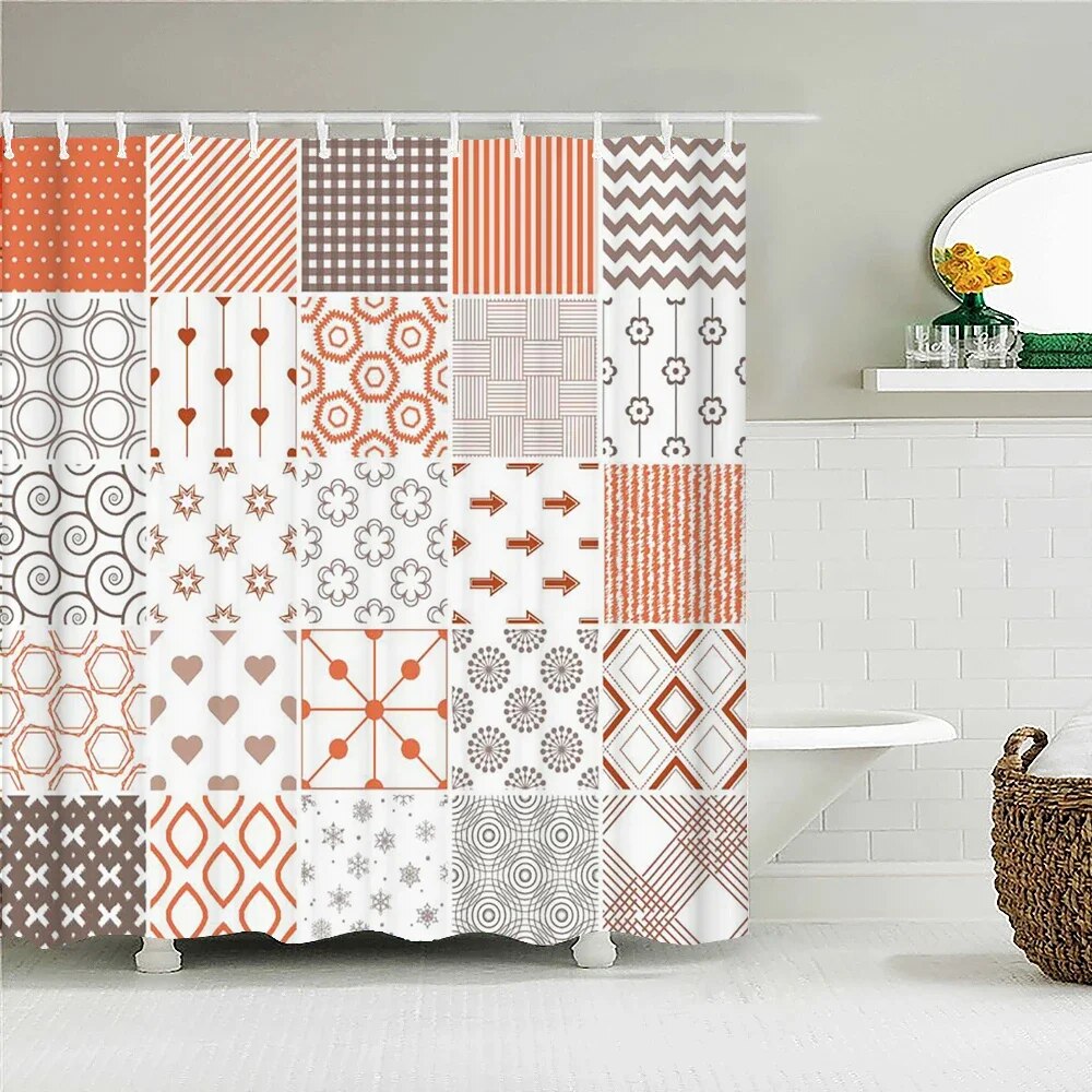 Boho Bathroom Curtain Indian Boho Shower Curtain Waterproof Fabric Strip Home Decor Washable ...