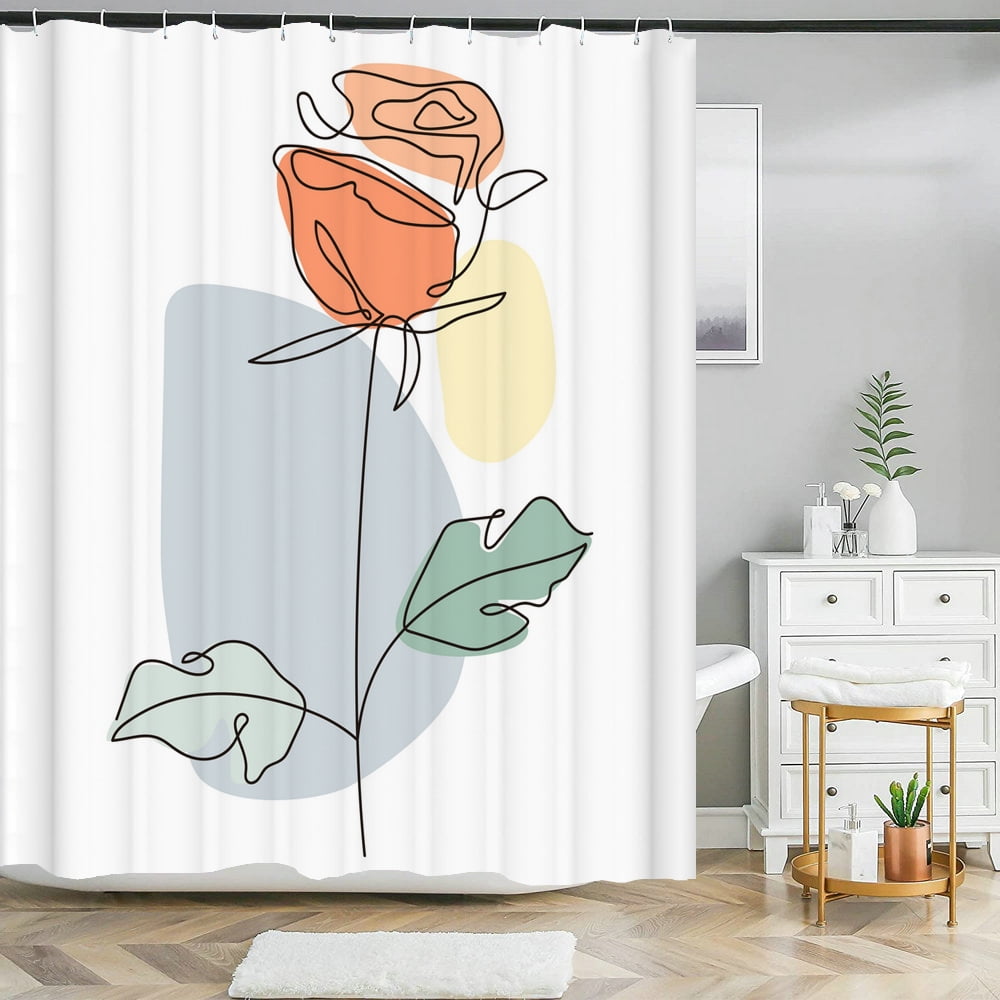 Boho Bathroom Curtains Waterproof 72" x 72" Modern Shower Curtain Set