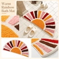 thumbnail image 1 of Boho Bathroom Floor Mat, Cute Boho Bath Mat, Super Absorbent Bath Mat, Machine Washable Bath Mats for Bathroom Floor, Non-Slip Half Circle Rug Mat, 24X16 Inch Rainbow Sun Pattern, 1 of 7