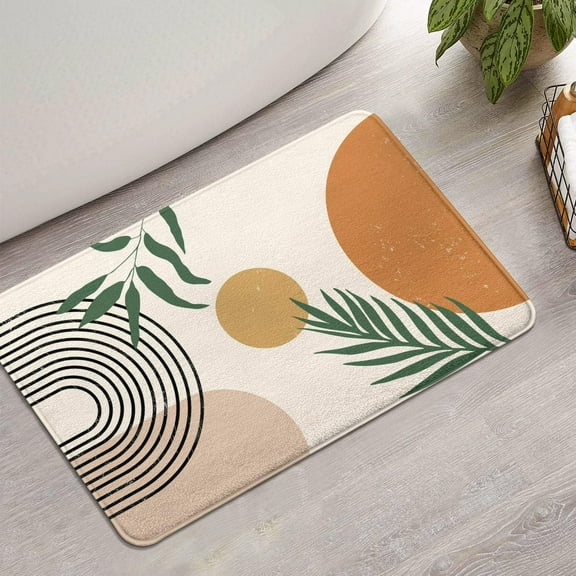 Boho Bathroom Rugs Non-Slip Small Bath Mat, Cute Bath Mat Soft Washable Aesthetic Bathmat Shower Rug for Bathtub Bedroom Kitchen