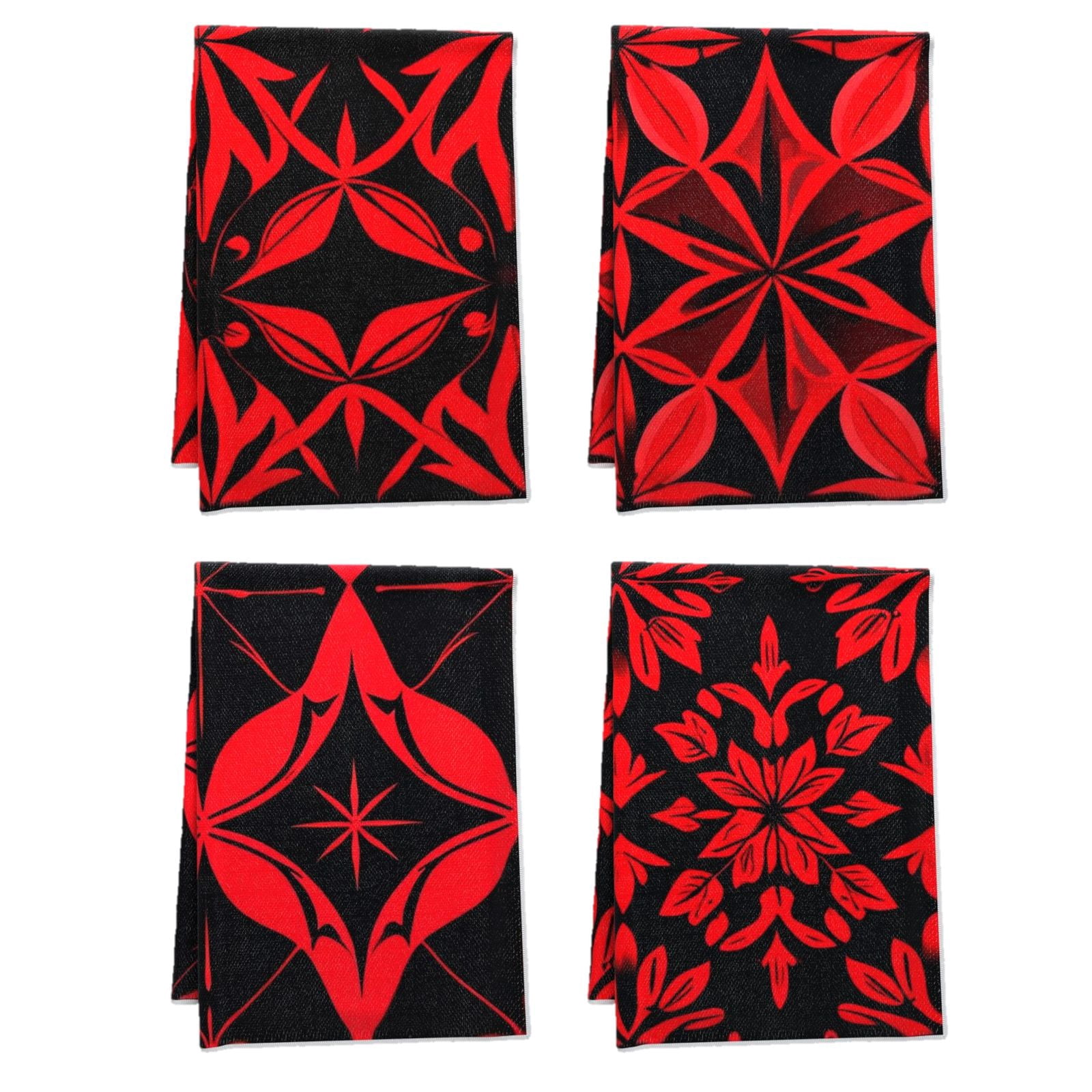 Boho Bathroom Towel Symmetrical Shapes Grid Durable Towel Set Pack Of 4 ...