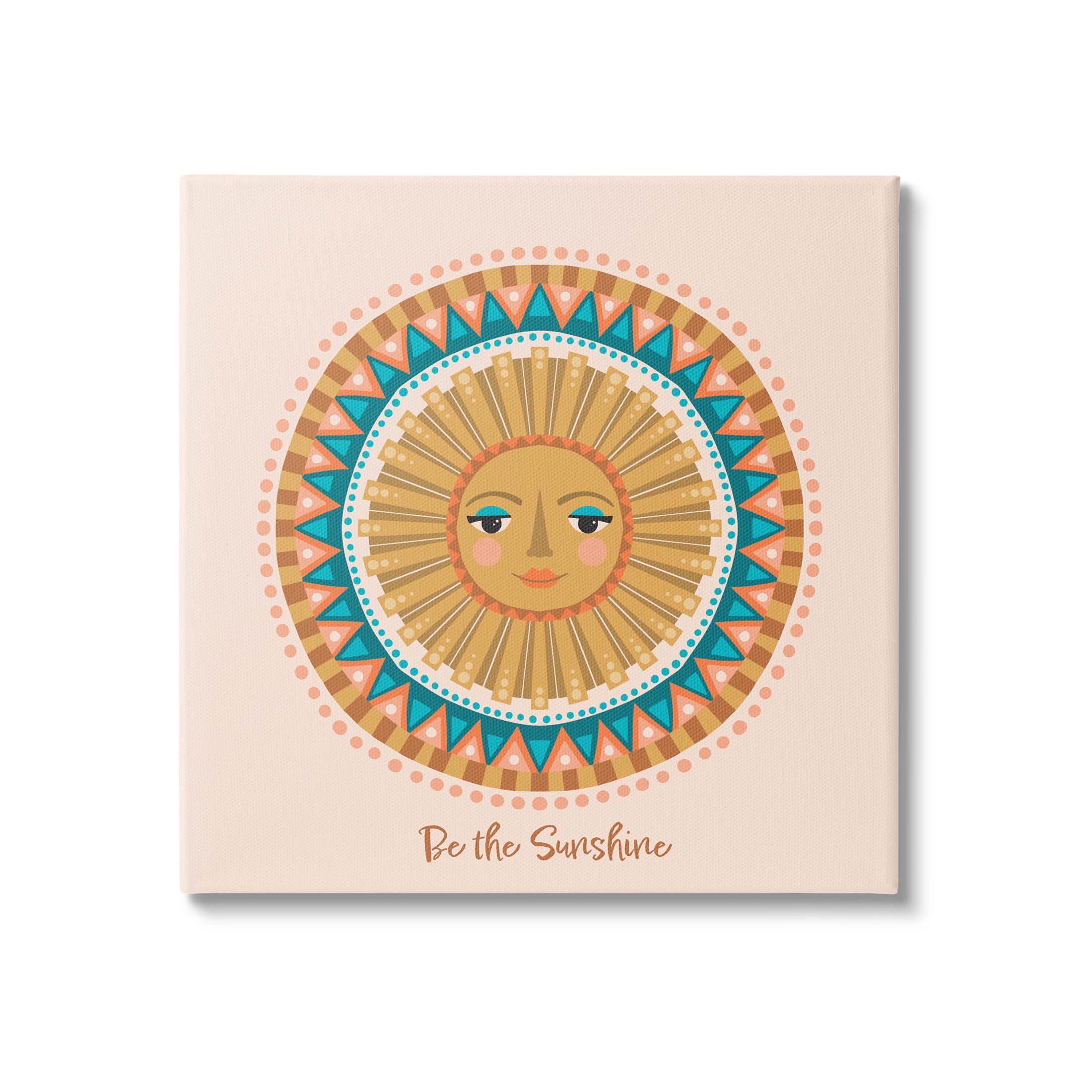 Boho Be The Sunshine Pattern Landscape Graphic Art Gallery Wrapped Canvas Print Wall Art