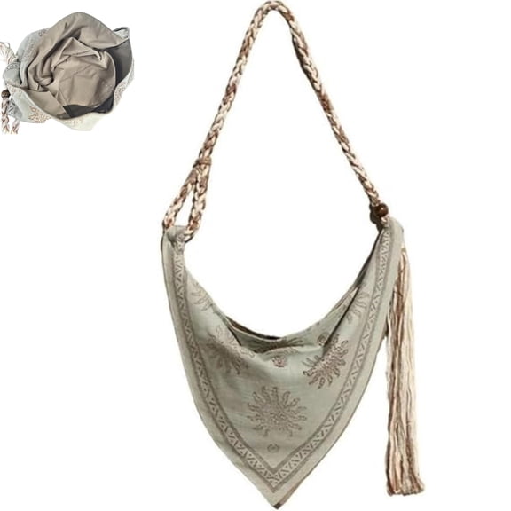 Boho Beach Bag Tapestry Canvas Crossbody Shoulder Handbag for Women Summer Vacation