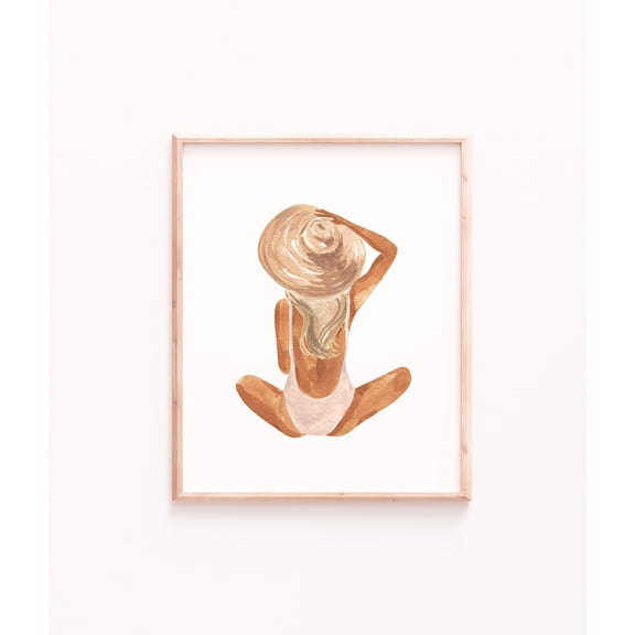 Boho Beach Girl : Chic Summer Wall Art Poster Decor For Living Room Bedroom, Unframed Poster Size 12x18 F03.1.19l1365