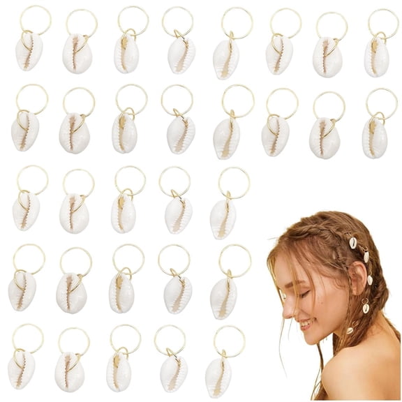 Boho Beach Hair Accessories Kit 40 Pcs Shell Hair Clips Non-Slip Metal Hair Rings for Braids Ponytails Dreadlocks Women Stylish Seashell Headpiece for Festival Vacation Travel Beachy Topboutique