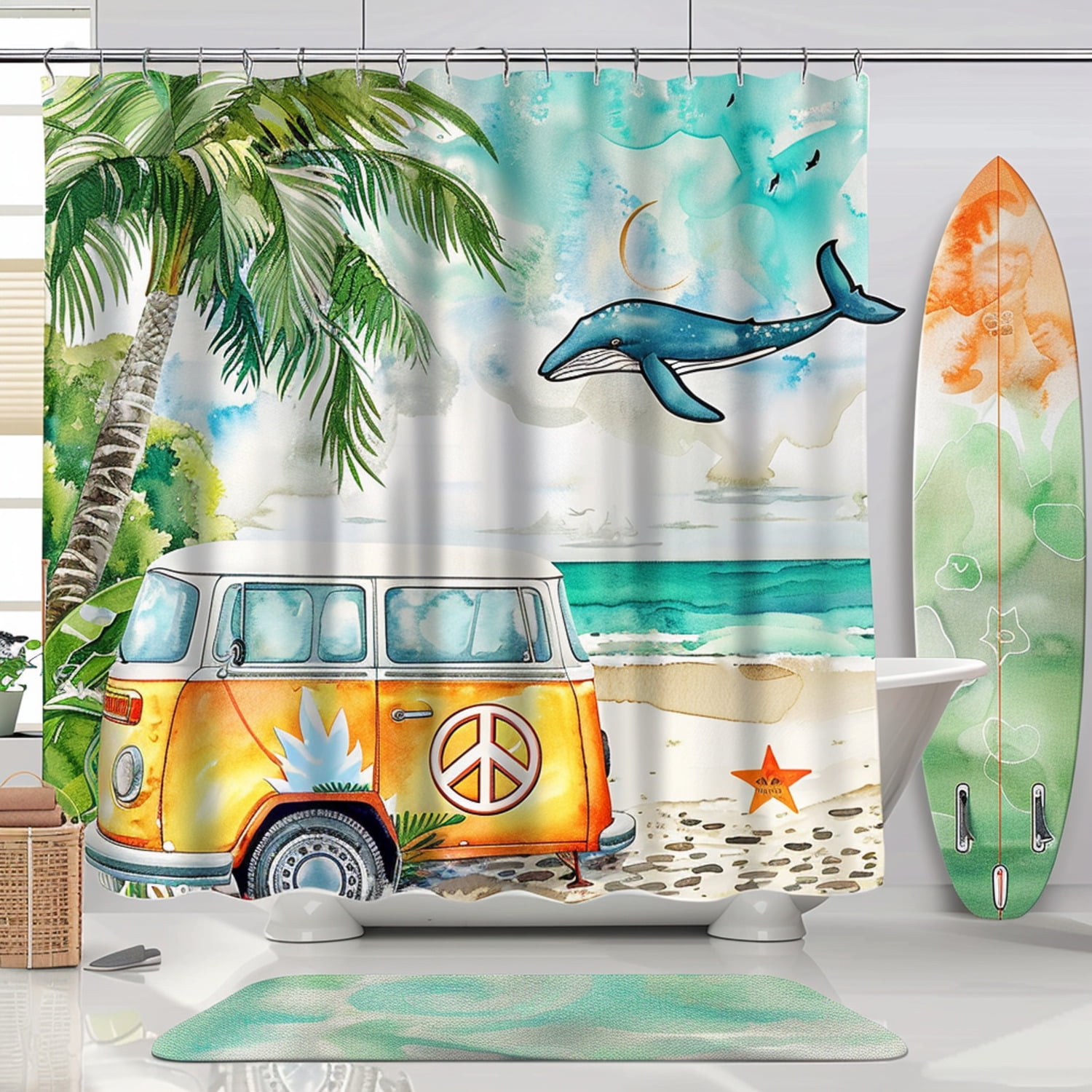 Beachy Boho Glow Shower Curtain NCU0DQQ0382