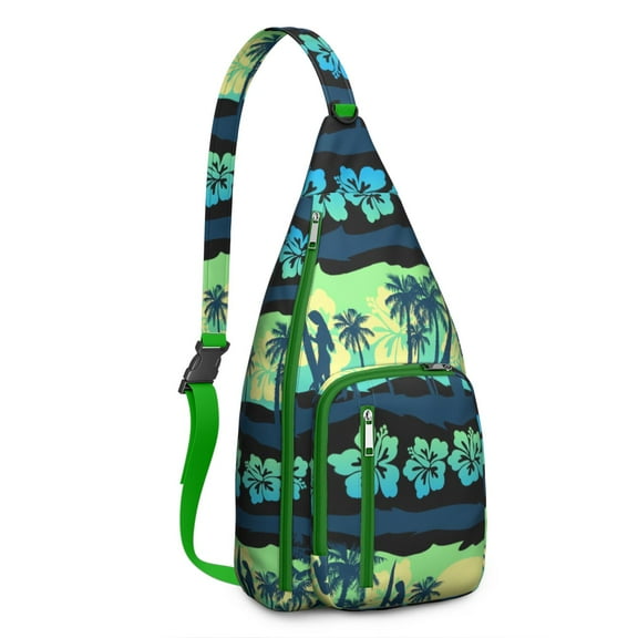 Boho Beachy Sling Bag, Lightweight Shoulder Bag with Multi-Pocket Design, Perfect for Summer Beach