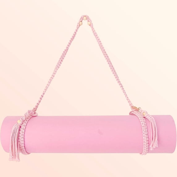 Boho Bead Yoga Mat Carrier - Adjustable Straps with Tassels